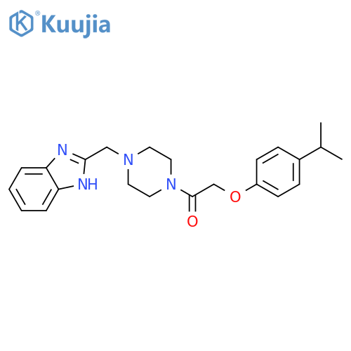 1-{4-(1H-1,3-benzodiazol-2-yl)methylpiperazin-1-yl}-2-4-(propan-2-yl)phenoxyethan-1-one structure