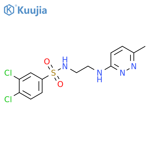 3,4-dichloro-N-{2-(6-methylpyridazin-3-yl)aminoethyl}benzene-1-sulfonamide structure