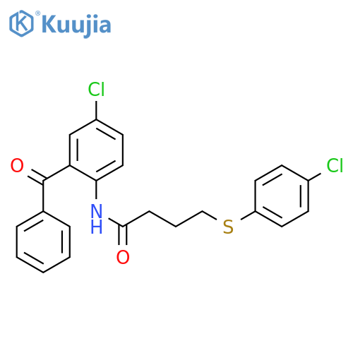 N-(2-benzoyl-4-chlorophenyl)-4-[(4-chlorophenyl)sulfanyl]butanamide structure