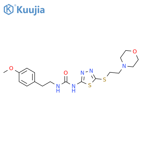 1-[2-(4-methoxyphenyl)ethyl]-3-(5-{[2-(morpholin-4-yl)ethyl]sulfanyl}-1,3,4-thiadiazol-2-yl)urea structure