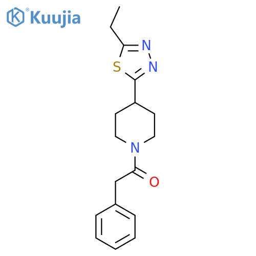 1-4-(5-ethyl-1,3,4-thiadiazol-2-yl)piperidin-1-yl-2-phenylethan-1-one structure
