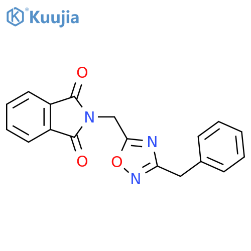 2-(3-benzyl-1,2,4-oxadiazol-5-yl)methyl-2,3-dihydro-1H-isoindole-1,3-dione structure
