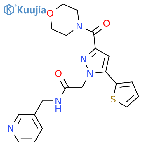 2-3-(morpholine-4-carbonyl)-5-(thiophen-2-yl)-1H-pyrazol-1-yl-N-(pyridin-3-yl)methylacetamide structure