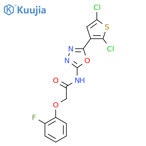 N-5-(2,5-dichlorothiophen-3-yl)-1,3,4-oxadiazol-2-yl-2-(2-fluorophenoxy)acetamide structure