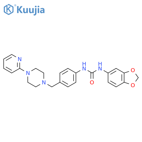 3-(2H-1,3-benzodioxol-5-yl)-1-(4-{4-(pyridin-2-yl)piperazin-1-ylmethyl}phenyl)urea structure