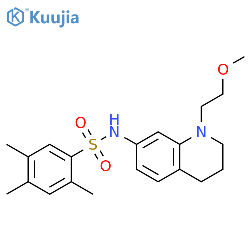 N-1-(2-methoxyethyl)-1,2,3,4-tetrahydroquinolin-7-yl-2,4,5-trimethylbenzene-1-sulfonamide structure