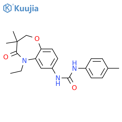 3-(5-ethyl-3,3-dimethyl-4-oxo-2,3,4,5-tetrahydro-1,5-benzoxazepin-7-yl)-1-(4-methylphenyl)urea structure