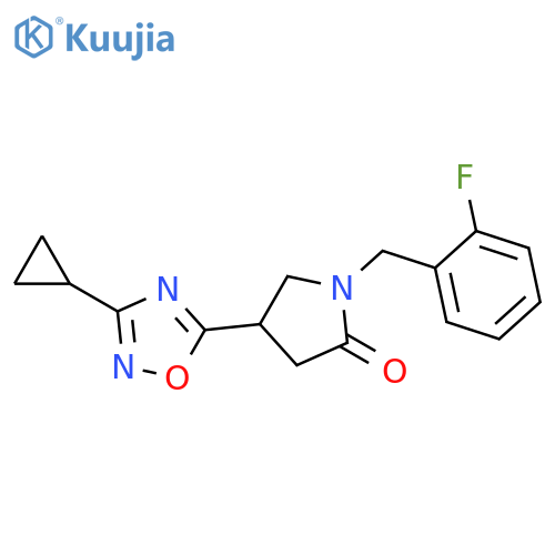 4-(3-cyclopropyl-1,2,4-oxadiazol-5-yl)-1-(2-fluorophenyl)methylpyrrolidin-2-one structure