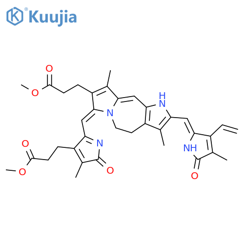 Dipyrrolo[1,2-a:2',3'-d]azepine-8-propanoicacid,7-[[1,5-dihydro-3-(3-methoxy-3-oxopropyl)-4-methyl-5-oxo-2H-pyrrol-2-ylidene]methyl]-2-[(3-ethenyl-1,5-dihydro-4-methyl-5-oxo-2H-pyrrol-2-ylidene)methyl]-4,5-dihydro-3,9-dimethyl-,methyl ester, (Z,Z)- (9CI) structure