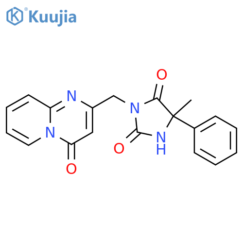5-methyl-3-({4-oxo-4H-pyrido1,2-apyrimidin-2-yl}methyl)-5-phenylimidazolidine-2,4-dione structure