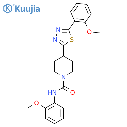 N-(2-methoxyphenyl)-4-5-(2-methoxyphenyl)-1,3,4-thiadiazol-2-ylpiperidine-1-carboxamide structure
