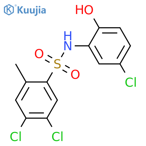 4,5-dichloro-N-(5-chloro-2-hydroxyphenyl)-2-methylbenzene-1-sulfonamide structure