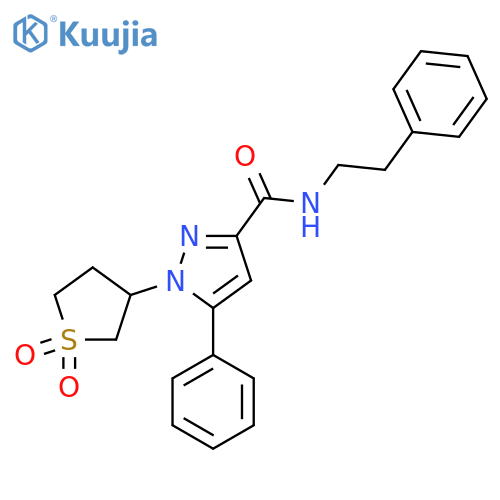 1-(1,1-dioxo-1lambda6-thiolan-3-yl)-5-phenyl-N-(2-phenylethyl)-1H-pyrazole-3-carboxamide structure
