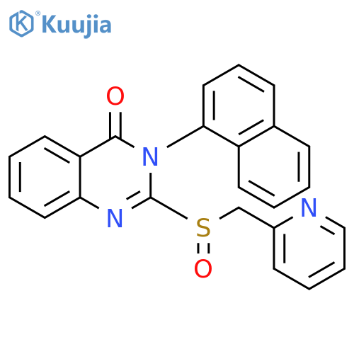 4(3H)-Quinazolinone, 3-(1-naphthalenyl)-2-[(2-pyridinylmethyl)sulfinyl]- structure