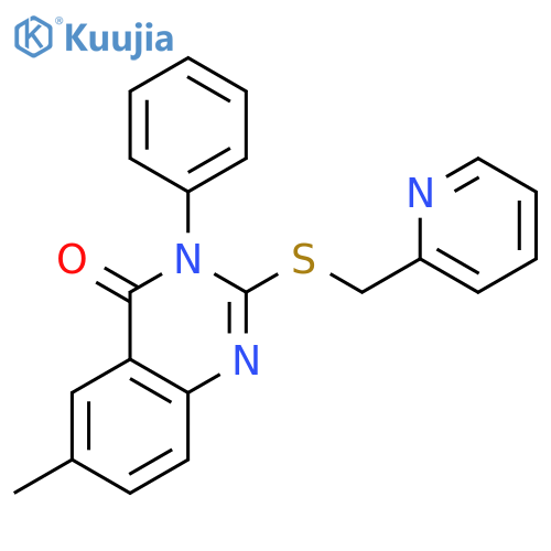 4(3H)-Quinazolinone, 6-methyl-3-phenyl-2-[(2-pyridinylmethyl)thio]- structure