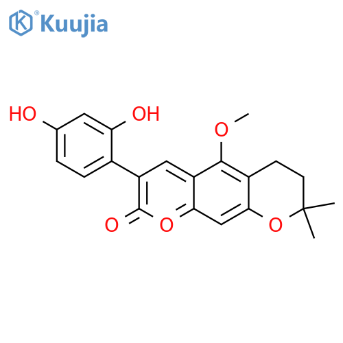 2H,6H-Benzo[1,2-b:5,4-b']dipyran-2-one,3-(2,4-dihydroxyphenyl)-7,8-dihydro-5-methoxy-8,8-dimethyl- (9CI) structure