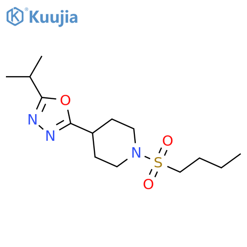 1-(butane-1-sulfonyl)-4-[5-(propan-2-yl)-1,3,4-oxadiazol-2-yl]piperidine structure