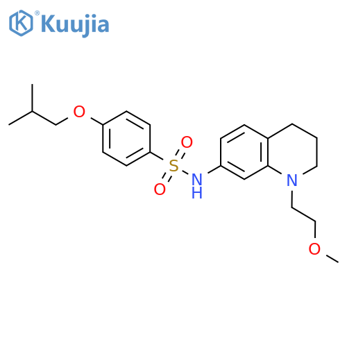 N-1-(2-methoxyethyl)-1,2,3,4-tetrahydroquinolin-7-yl-4-(2-methylpropoxy)benzene-1-sulfonamide structure