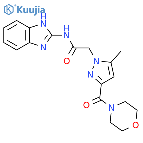 N-(1H-1,3-benzodiazol-2-yl)-2-5-methyl-3-(morpholine-4-carbonyl)-1H-pyrazol-1-ylacetamide structure