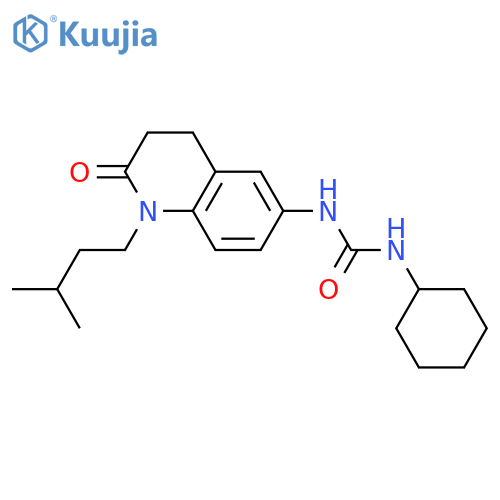 1-cyclohexyl-3-1-(3-methylbutyl)-2-oxo-1,2,3,4-tetrahydroquinolin-6-ylurea structure