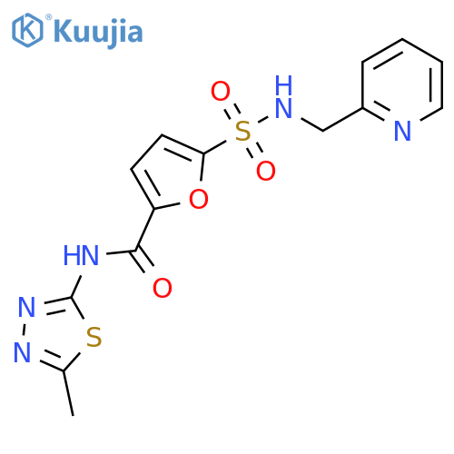 N-(5-methyl-1,3,4-thiadiazol-2-yl)-5-{(pyridin-2-yl)methylsulfamoyl}furan-2-carboxamide structure