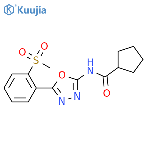 N-[5-(2-methanesulfonylphenyl)-1,3,4-oxadiazol-2-yl]cyclopentanecarboxamide structure