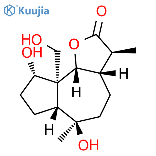 Azuleno[4,5-b]furan-2(3H)-one, decahydro-6,9-dihydroxy-9a-(hydroxymethyl)-3,6-dimethyl-, (3S,3aS,6R,6aR,9S,9aR,9bR)- structure