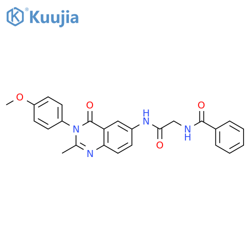 N-3-(4-methoxyphenyl)-2-methyl-4-oxo-3,4-dihydroquinazolin-6-yl-2-(phenylformamido)acetamide structure