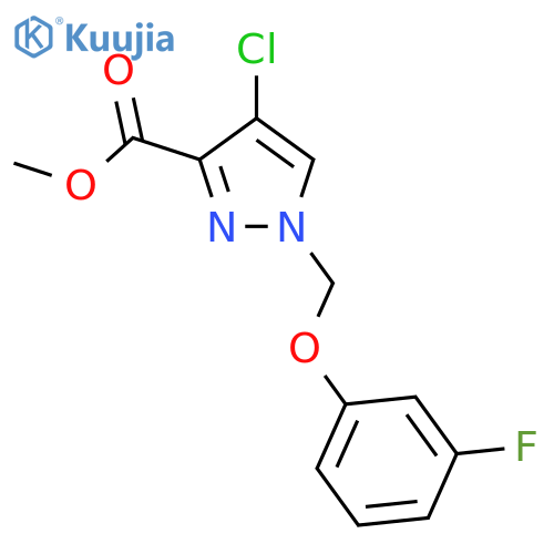 methyl 4-chloro-1-(3-fluorophenoxy)methyl-1H-pyrazole-3-carboxylate structure