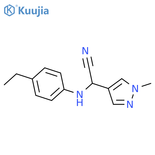 [(4-ethylphenyl)amino](1-methyl-1H-pyrazol-4-yl)acetonitrile structure