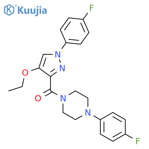 1-[4-ethoxy-1-(4-fluorophenyl)-1H-pyrazole-3-carbonyl]-4-(4-fluorophenyl)piperazine structure