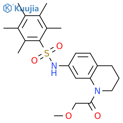 N-[1-(2-methoxyacetyl)-1,2,3,4-tetrahydroquinolin-7-yl]-2,3,4,5,6-pentamethylbenzene-1-sulfonamide structure
