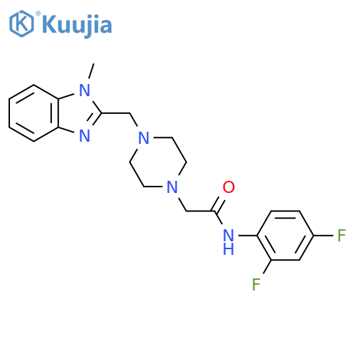 N-(2,4-difluorophenyl)-2-{4-(1-methyl-1H-1,3-benzodiazol-2-yl)methylpiperazin-1-yl}acetamide structure