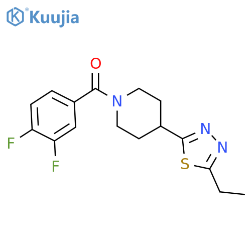 1-(3,4-difluorobenzoyl)-4-(5-ethyl-1,3,4-thiadiazol-2-yl)piperidine structure