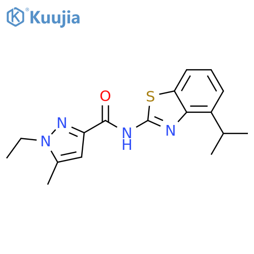1-ethyl-5-methyl-N-4-(propan-2-yl)-1,3-benzothiazol-2-yl-1H-pyrazole-3-carboxamide structure