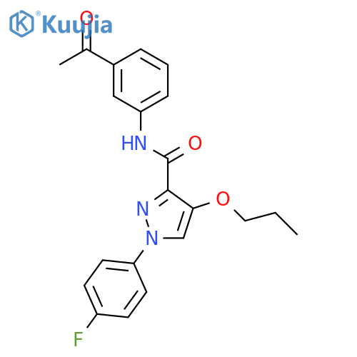 N-(3-acetylphenyl)-1-(4-fluorophenyl)-4-propoxy-1H-pyrazole-3-carboxamide structure