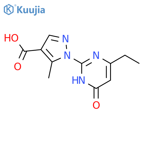 1-(4-ethyl-6-oxo-1,6-dihydropyrimidin-2-yl)-5-methyl-1H-pyrazole-4-carboxylic acid structure