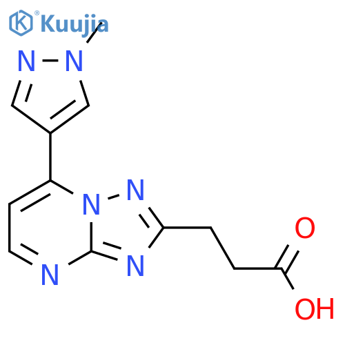 3-7-(1-methyl-1H-pyrazol-4-yl)-1,2,4triazolo1,5-apyrimidin-2-ylpropanoic acid structure