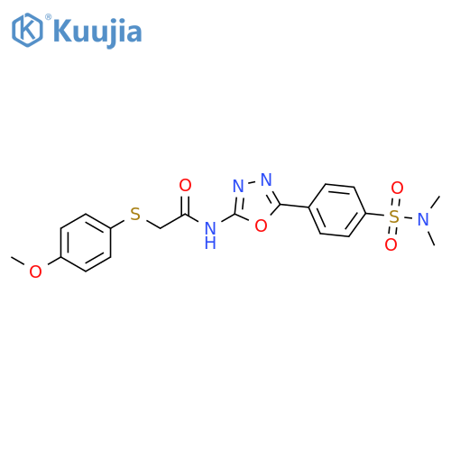 N-{5-[4-(dimethylsulfamoyl)phenyl]-1,3,4-oxadiazol-2-yl}-2-[(4-methoxyphenyl)sulfanyl]acetamide structure