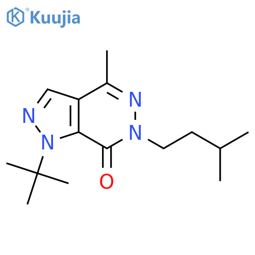 1-tert-butyl-4-methyl-6-(3-methylbutyl)-1H,6H,7H-pyrazolo3,4-dpyridazin-7-one structure