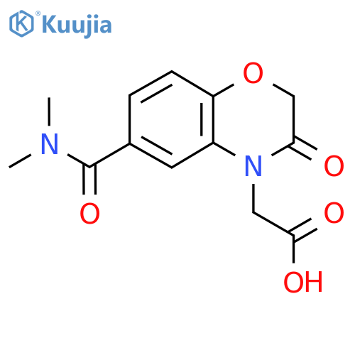 {6-[(Dimethylamino)carbonyl]-3-oxo-2,3-dihydro-4H-1,4-benzoxazin-4-yl}acetic acid structure