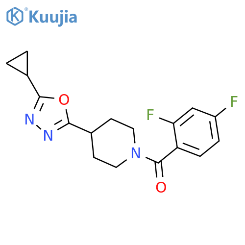 4-(5-cyclopropyl-1,3,4-oxadiazol-2-yl)-1-(2,4-difluorobenzoyl)piperidine structure