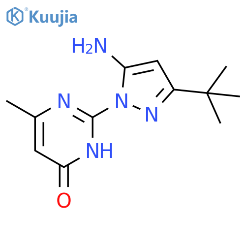 2-(5-amino-3-tert-butyl-pyrazol-1-yl)-4-methyl-1H-pyrimidin-6-one structure