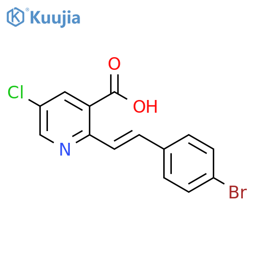 3-Pyridinecarboxylic acid, 2-[(1E)-2-(4-bromophenyl)ethenyl]-5-chloro- structure