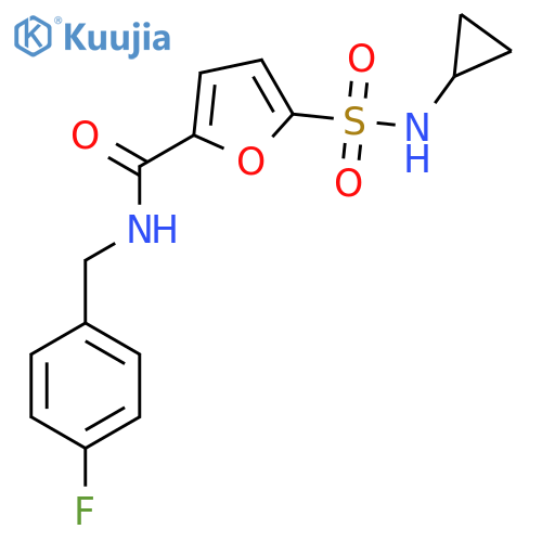 5-(cyclopropylsulfamoyl)-N-(4-fluorophenyl)methylfuran-2-carboxamide structure