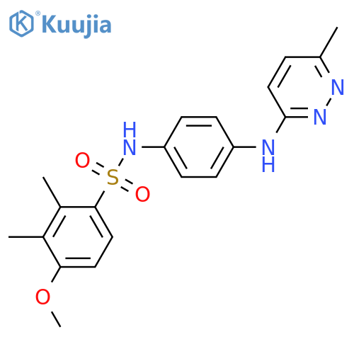 4-methoxy-2,3-dimethyl-N-{4-(6-methylpyridazin-3-yl)aminophenyl}benzene-1-sulfonamide structure