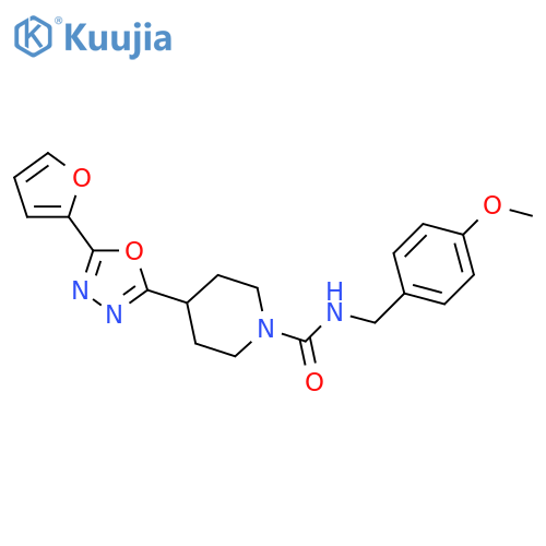 4-5-(furan-2-yl)-1,3,4-oxadiazol-2-yl-N-(4-methoxyphenyl)methylpiperidine-1-carboxamide structure