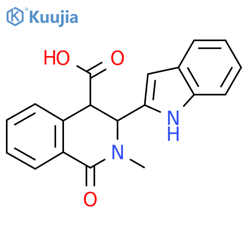 3-(1H-Indol-2-yl)-2-methyl-1-oxo-1,2,3,4-tetrahydroisoquinoline-4-carboxylic acid structure