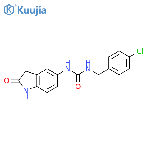 1-(4-chlorophenyl)methyl-3-(2-oxo-2,3-dihydro-1H-indol-5-yl)urea structure