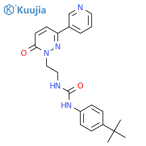 1-(4-tert-butylphenyl)-3-{2-6-oxo-3-(pyridin-3-yl)-1,6-dihydropyridazin-1-ylethyl}urea structure
